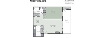 1 bedroom floor plan