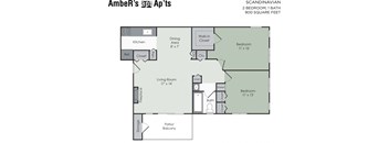 Two bedroom floor plan layout