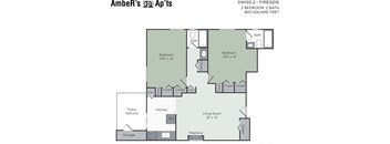 Two bedroom floor plan layout