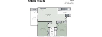 Two bedroom floor plan layout