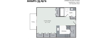 Studio apartment floor plan layout