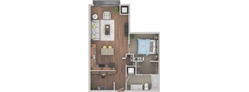 A5 Floor Plan at Ann Arbor City Club, Ann Arbor