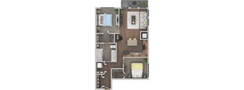 B Floor Plan at Ann Arbor City Club, Ann Arbor, 48104