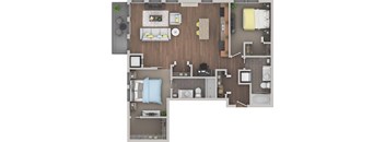 C1 Floor Plan at Ann Arbor City Club, Ann Arbor Michigan