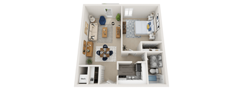 One bedroom floorplan