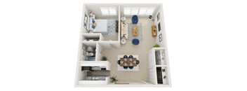 One bedroom floorplan