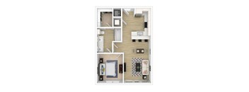 Bijou Floor Plan at City View Apartments, Lansing, Michigan