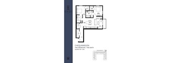A floor plan for a Chequamegon property with two bedrooms and two bathrooms.