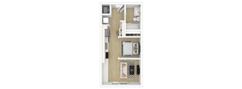 Studio Floor Plan at City View Apartments, Lansing, MI