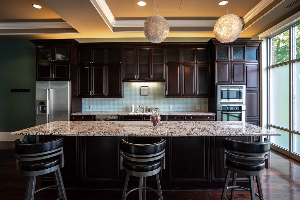Kitchen in the club room at the Residences of Creekside.