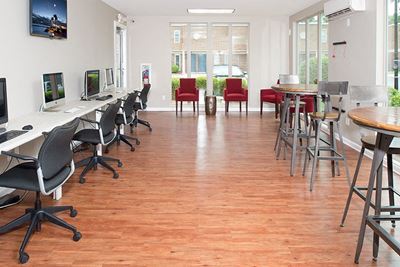 Business center with computers