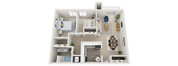 One bedroom floorplan
