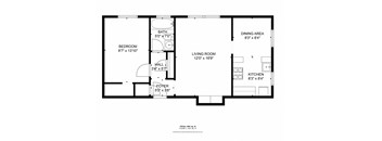 a floor plan of a house with a bedroom and a living room