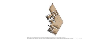 A floor plan of a house with rooms labeled Bedroom 1, Bathroom, Study, Living room, Dining, and Bedroom 2.