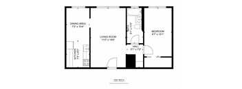 a floor plan of a small house with a bedroom and a living room