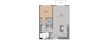 B1 FP 997sqft at Flats at Iron Ridge, Michigan