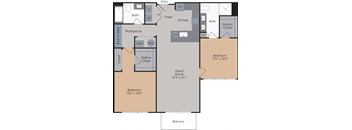 C2 FP 1566sqft at Flats at Iron Ridge, Ferndale, MI