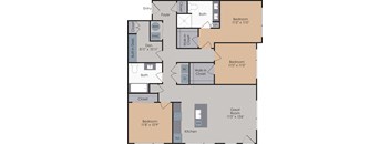 D2 FP 1375sqft at Flats at Iron Ridge, Ferndale