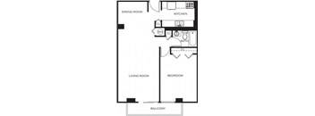 a black and white floor plan of a living room