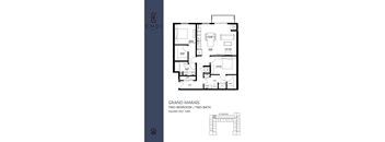 A floor plan for a Grand Marais property with two bedrooms and two bathrooms.