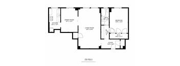 a floor plan of a house with a bedroom and a living room