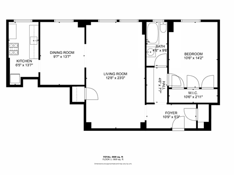 a floor plan of a house with a bedroom and a living room