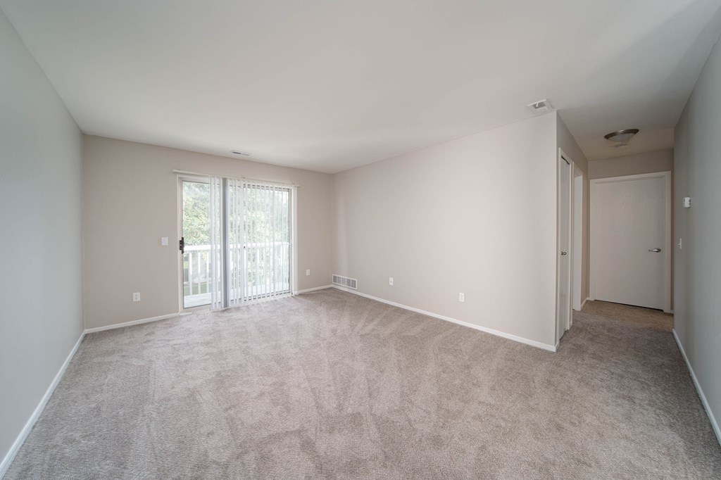 living room with sliding glass door