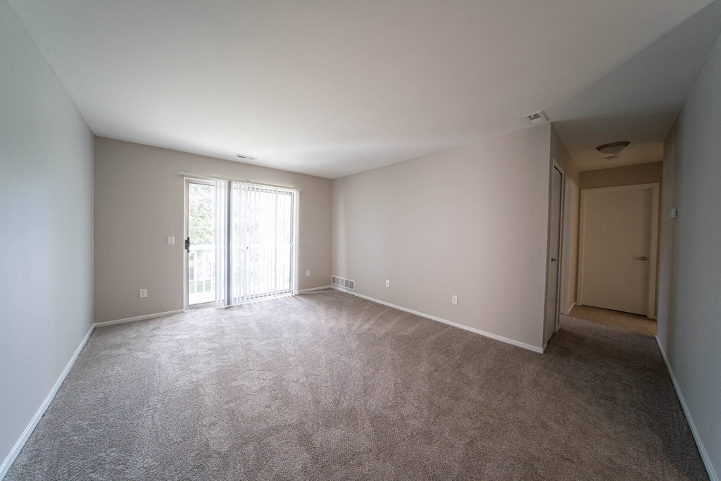 living room with sliding glass door