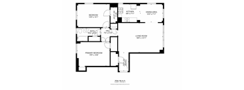 a floor plan of a house with a bedroom and a living room