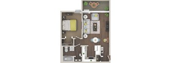Floor Plan LAF A at City Club Apartments Lafayette Park, Detroit, MI 48207
