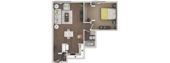Floor Plan LAF A3 at City Club Apartments Lafayette Park, Detroit, MI