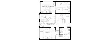 A black and white image of a floor plan for a home.