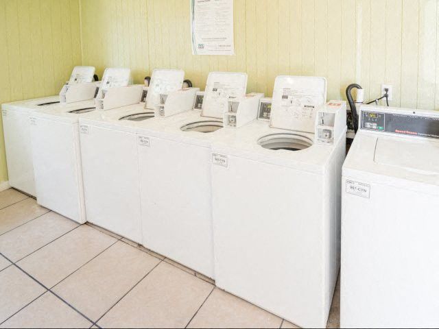 Washing machines at the community clothing care center.