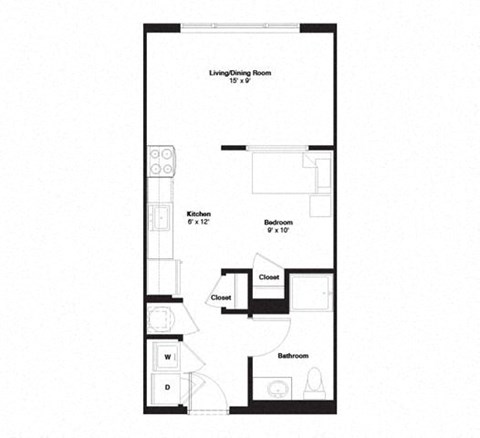 0B Floor Plan 0B Floor Plan at The George, Ann Arbor Michigan