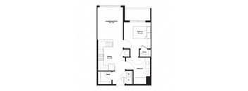 1A Floor Plan at The George, Ann Arbor