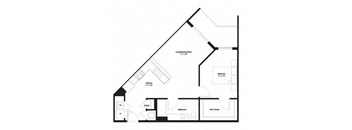 1D Floor Plan at The George, Ann Arbor, MI 48104