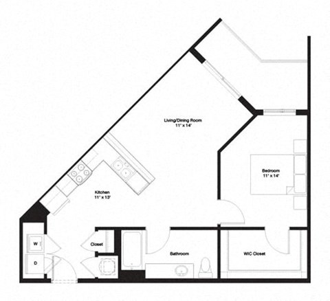 1D Floor Plan 1D Floor Plan at The George, Ann Arbor, MI 48104
