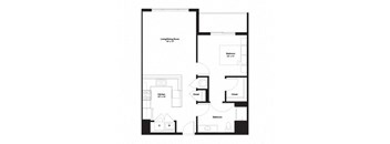 1E Floor Plan at The George, Ann Arbor, MI