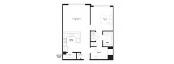 1H Floor Plan at The George, Ann Arbor Michigan