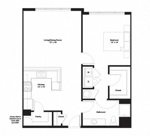 1H Floor Plan 1H Floor Plan at The George, Ann Arbor Michigan