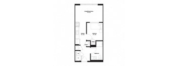 1K Floor Plan at The George, Michigan