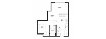 1M Floor Plan at The George, Michigan, 48104