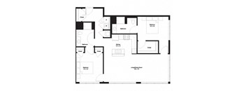 2E Floor Plan at The George, Ann Arbor, MI 48104