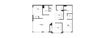 3A Floor Plan at The George, Ann Arbor, 48104