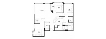 3B Floor Plan at The George, Ann Arbor Michigan