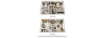 A diagram shows two different layouts for a 1st and 2nd floor.