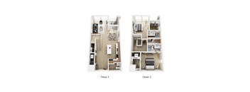 a floor plan of a house with a bedroom and a living room