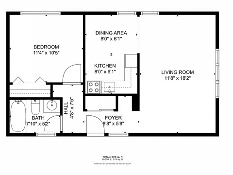 a floor plan of a house with a bedroom and a living room