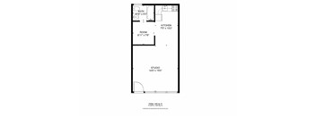 a floor plan of a 1 bedroom floor plan