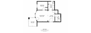 a floor plan of a house with a bedroom and a living room